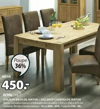 JYSK Royal Oak Goliath Mesa de Jantas L100xC200xA75cm promoção