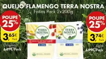 Pingo Doce QUEIJO FLAMENGO TERRA NOSTRA Fatias Pack 2x200g promoção