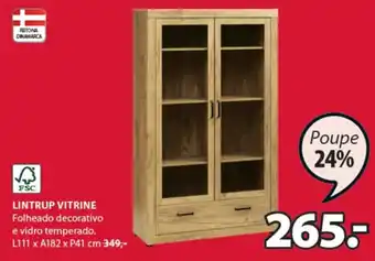 JYSK Lintrup Vitrine L111xA182xP41cm promoção