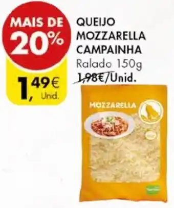 Pingo Doce QUEIJO MOZZARELLA CAMPAINHA Ralado 150g promoção