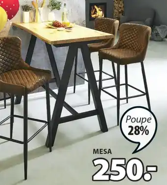 Sandby Mesa de Bar L71xC128xA105cm