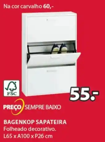 JYSK Preço Sempre Baixo Bagenkop Sapateira L65xA100xP26cm promoção