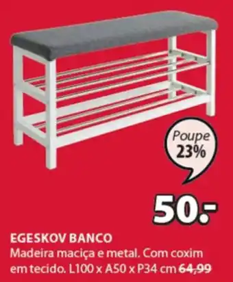 JYSK Egeskov Banco L100xA50xP34cm promoção