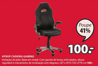 JYSK Hyrup Cadeira Gaming promoção