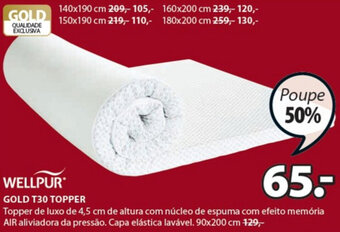 JYSK Wellpur Gold T30 Topper promoção