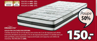 JYSK Dreamzone Gold F50 Colchão de Espuma promoção