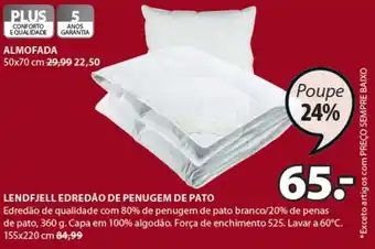 JYSK Plus Lendjell Edredão de Penugem de Pato promoção