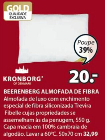 JYSK Kronborg Beerenberg Almofada de Fibra promoção