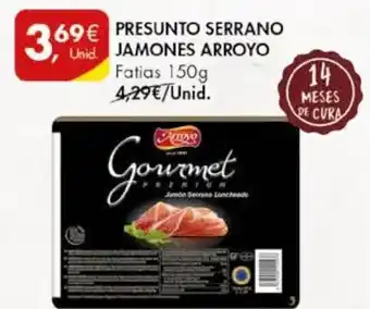 Pingo Doce PRESUNTO SERRANO JAMONES ARROYO Fatias 150g promoção