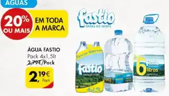 Pingo Doce ÁGUA FASTIO Pack 4x1,5lt promoção