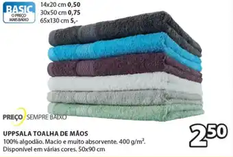 JYSK Preço Sempre Baixo Uppsala Toalha de Mãos promoção