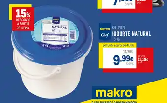 IOGURTE NATURAL 5 kg