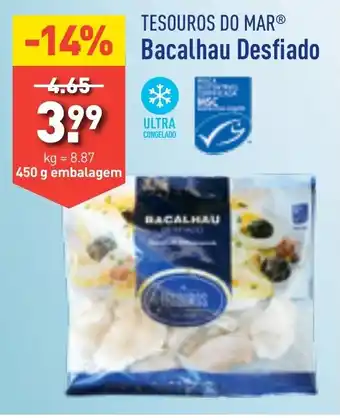 ALDI TESOUROS DO MAR Bacalhau Desfiado 450g promoção