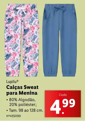 Lidl Lupilu Calças Sweat para Menina promoção