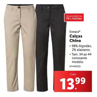 Lidl Esmara Calças Chino promoção