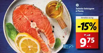 Lidl Salmão Selvagem à Posta Vendido ao kg promoção
