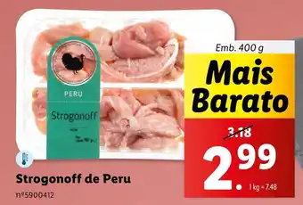 Lidl Strogonoff de Peru Emb. 400 g promoção