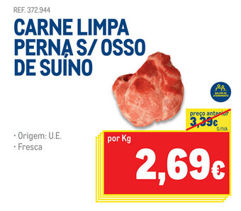 Carne Limpa Perna S/Osso de Suíno