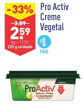 Pro Activ Creme Vegetal 225g