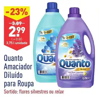 ALDI Quanto Amaciador Diluído para Roupa 3,75L promoção