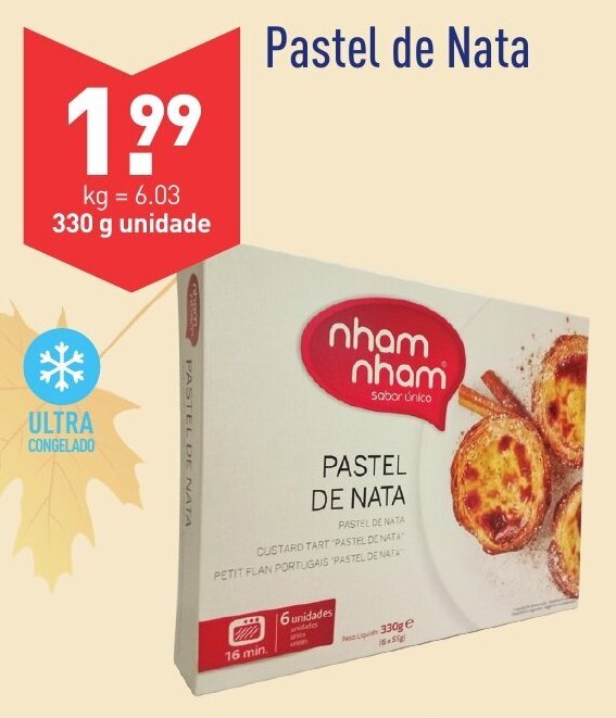 Promoção Pastel de Nata 330g em ALDI