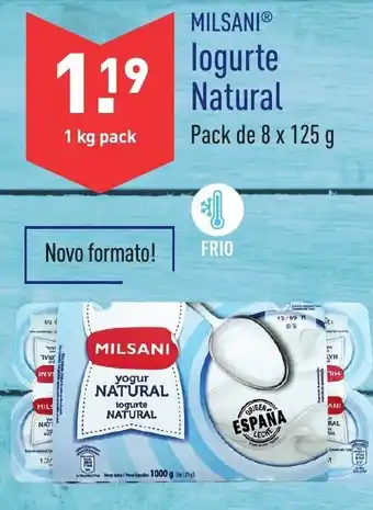 ALDI Milsani Iogurte Natural 8x125g promoção