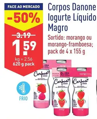 ALDI Corpos Danone Iogurte Líquido Magro 4x155g promoção