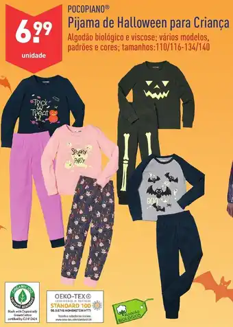 Pocopiano Pijama de Halloween para Criança 110/116-134/140
