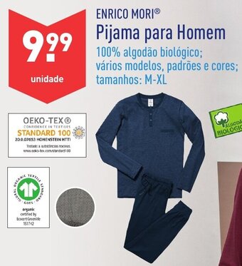 ALDI Enrico Mori Pijama para Homem M-XL promoção