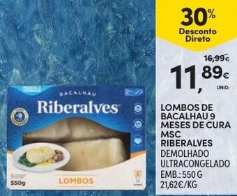 Continente Lombos de Bacalhau 9 Meses de Cura MSC Riberalves 550g promoção