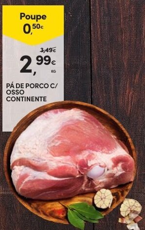 Continente Pá de Porco C/Osso Continente promoção