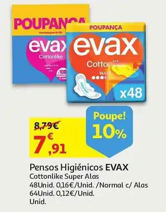Auchan Pensos Higiénicos EVAX promoção