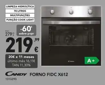 Radio Popular CANDY FORNO FIDC X612 promoção