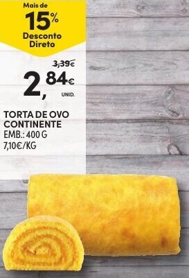 Torta de Ovo Continente 400g