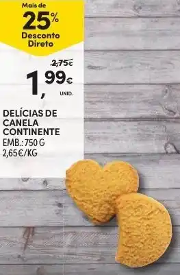 Continente Delícia de Canela Continente 750g promoção