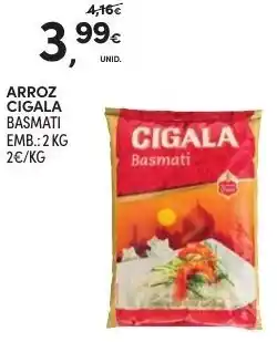 Continente Arroz Cigala Basmati 2kg promoção