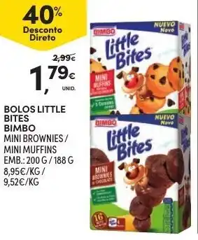 Continente Bolos Litte Bites Bimbo 200g/188g promoção
