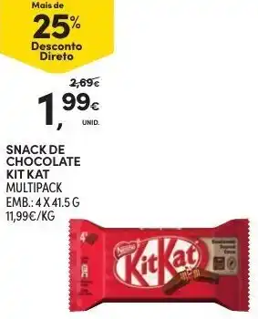 Continente Snack de Chocolate Kit Kat 4x41.5g promoção