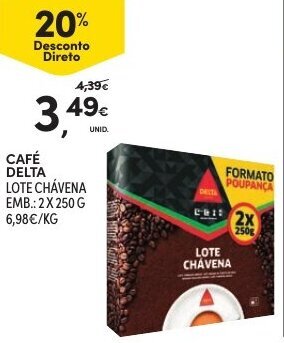 Continente Café Delta 2x250g promoção