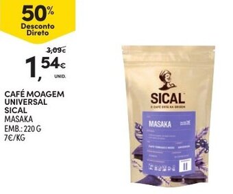 Continente Café Moagem Universal Sical 220g promoção