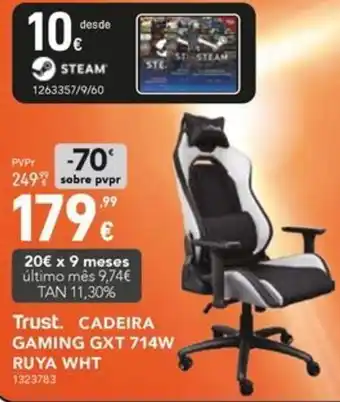 Radio Popular Trust. CADEIRA GAMING GXT 714W RUYA WHT promoção