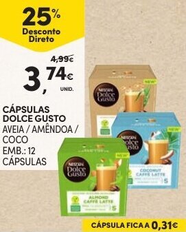Continente Cápsulas Dolce Gusto 12 cápsulas promoção