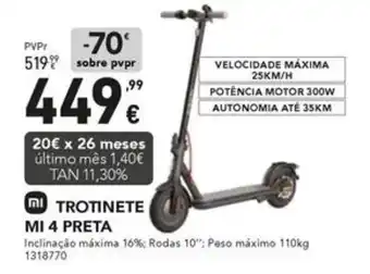 Radio Popular Xiaomi Trotinete MI 4 PRETA promoção