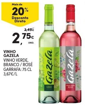 Continente Vinho Gazela 75cl promoção
