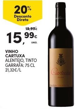 Continente Vinho Cartuxa 75cl promoção
