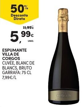Continente Espumante Villa de Corgos 75cl promoção