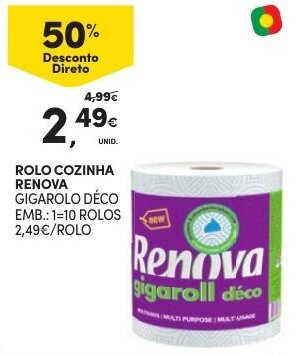 Continente Rolo Cozinha Renova 10 Rolos promoção