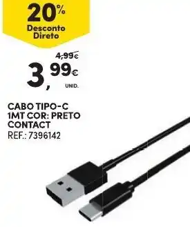 Cabo Tipo-C 1MT Cor: Preto Contact