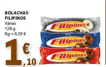 E.Leclerc BOLACHAS FILIPINOS Várias 128g promoção