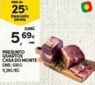 Presunto Quartos Casa do Monte 500g